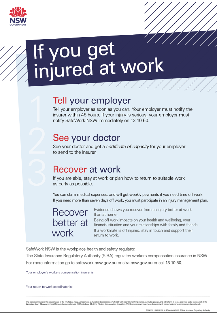 If You Get Injured At Work Red Insight WHS Consultant Maitland 